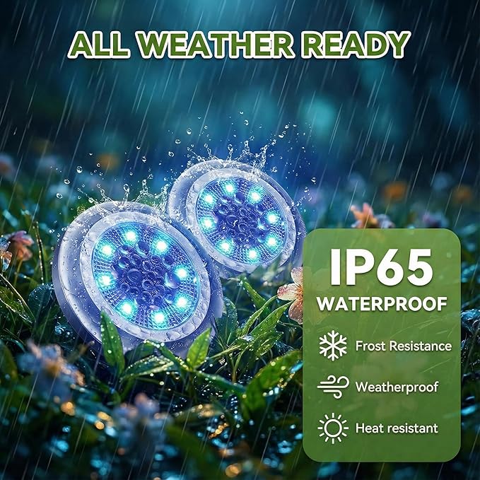 Solar Lights Outdoor,12 Pack Solar Garden Lights for Pathway,Yard,Deck,Lawn,Patio,Walkway,Driveway,Step（Blue） | Lumora