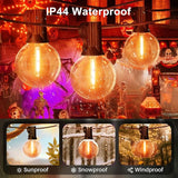 LAMPHOME Globe Outdoor Halloween String Lights, 26FT Patio Lights with 12+1Edison Shatterproof Bulbs(1Spare) | Lumora