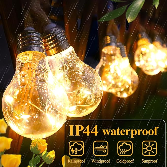 Solar Outdoor Garden Twine String Lights,LED Patio Lights with Solar/USB Dual Power Supply Design, With 20 | Lumora