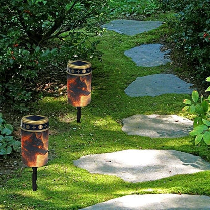 Outdoor Solar Garden Lights,Cool Wolf Waterproof Solar Outdoor Lights,Solar Stake Lights for Cemetery Grave Garden Patio Yard Lawn Decoration