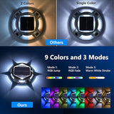 Solar Deck Light Outdoor, 6 Pack 9 Colors in 1 Solar Driveway Dock Lights, IP67 Waterproof Solar Powered Outdoor | Lumora