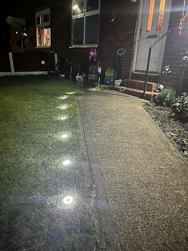 Solar Lights Outdoor,8 Pack Solar Garden Lights for Pathway,Yard,Deck,Lawn,Patio,Walkway,Driveway,Step（Brightwhite） | Lumora