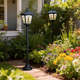1 Pack 40" Solar Lamp Post Light with Removable Easter Bunny Design Panel, Waterproof LED Pathway Light Cool White | Lumora