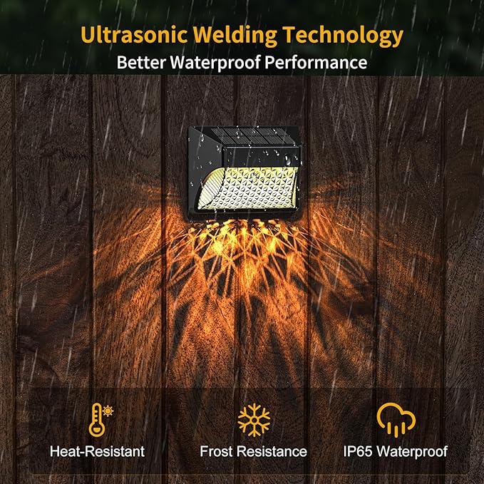 Solar Fence Deck Lights Outdoor 8 Pack Waterproof Dusk to Dawn Warm White/Cool White, Solar Powered LED Lights | Lumora