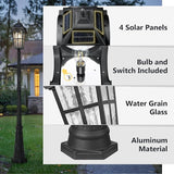 Emliviar 85.4" Black Solar Powered Street Light Fixture for Pathway with Remote - Outdoor Security Flood Light | Lumora