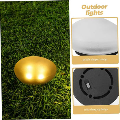 NUOBESTY Outdoor Solar Pebble-Shaped Garden Light Warm Light Decorative Solar Pathway Lamp for Garden Patio Lawn and Walkway Ambiance