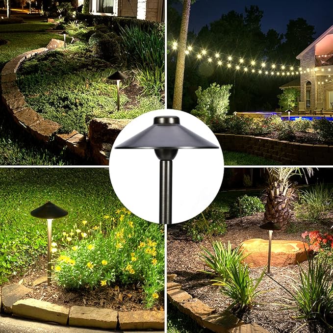 LED Pathway 125 Landscape Light 12V Solid Brass Low Voltage LED Light G4 3.5W 2700K Bulb Outdoor Mushroom Security Garden Patio Deck Pool Area Light Beautiful Bright Long Lasting