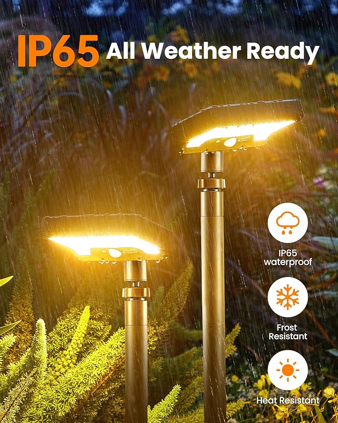 Solar Walkway Lights Outdoor, 92 LEDs Motion Sensor Outdoor Lights,600Lumen Brighter Solar Pathway Light with | Lumora