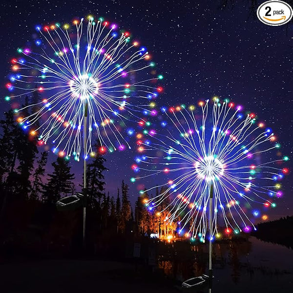 JJGoo Solar Firework Lights, 2 Pack 120 LEDs 2 Lighting Modes Solar Garden Lights Outdoor Waterproof for Yard Patio | Lumora