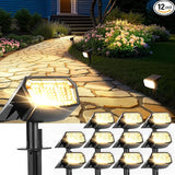 Solar Spot Lights Outdoor IP67 Waterproof 12 Pack, 63 LED 3 Modes Solar Landscape Spotlights for Yard Garden | Lumora