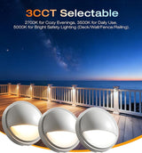 CLOUDY BAY [12 Pack] 3CCT Low Voltage LED Deck Lights Outdoor,2700K/3500K/5000K Selectable,Landscape Step Stair | Lumora