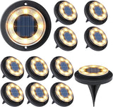 Flacchi Solar Lights Outdoor - Solar Powered Ground Lights Outdoor Solar Disk Light Waterproof Landscape Light for | Lumora