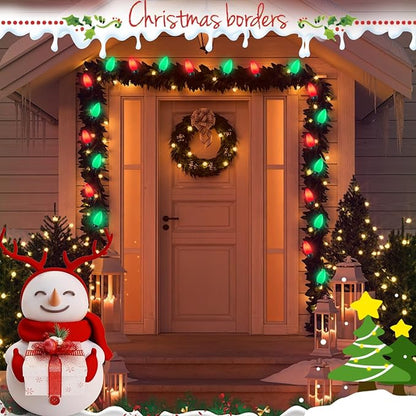 C7 Incandescent Christmas Lights, 25FT C7 White Red and Green Christmas Lights with 27 5W Incandescent Light Bulbs for Xmas Tree Fence Holiday Party House Night Decoration
