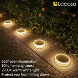 Lacasa Solar Deck Lights, 4 Pack 30LM Outdoor Solar Powered Step Lights, LED Dock Lights Warm White 2700K Light up | Lumora