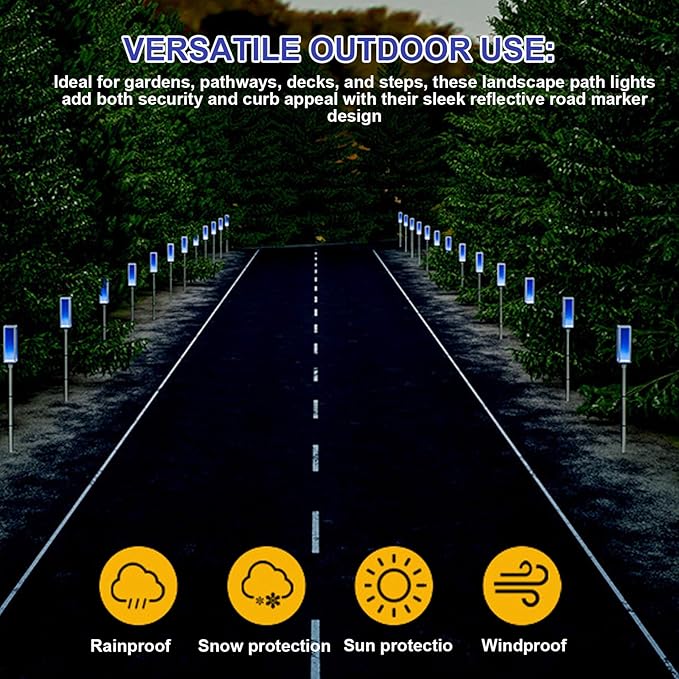 NIDONE 5Pcs Solar Driveway Lights, Waterproof Solar Pathway Lights Outdoor Reflective Road Marker for Deck Sidewalk Stair Step Pathway