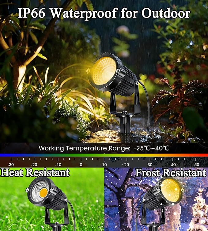 Low Voltage Landscape Lighting with Connectors Spotlights Outdoor Landscape Lights LED Garden Spot Lights 5W 500LM | Lumora
