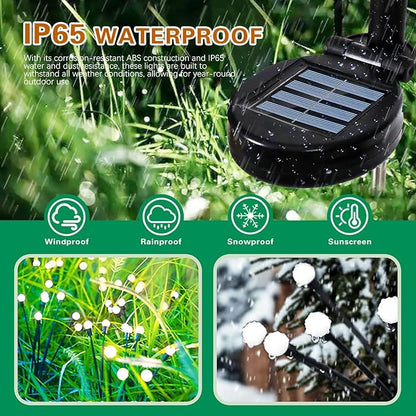 Firefly Solar Garden Lights Outdoor, Solar Firefly Lights Waterproof Lights, 8LED Vibrant Firefly Swaying Lights (4PACK Warm White)