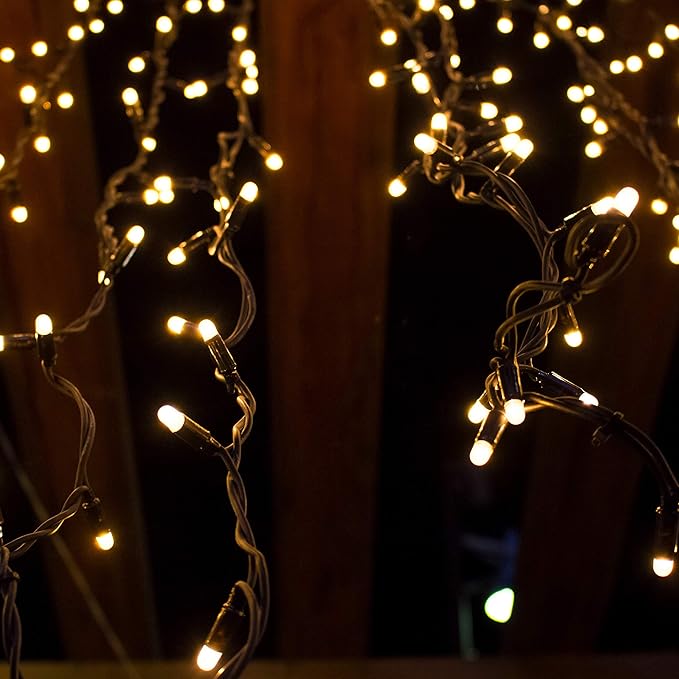 Pure Garden Solar Powered Outdoor String Lights - 200 LED Fairy Lights with Eight Light Modes - for Patio | Lumora