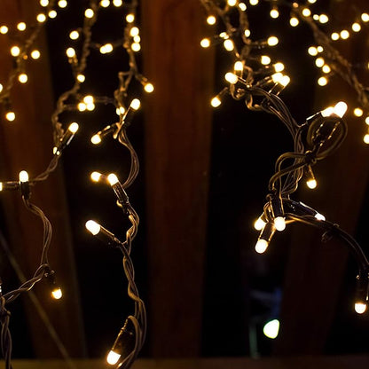 Pure Garden Solar Powered Outdoor String Lights - 200 LED Fairy Lights with Eight Light Modes - for Patio, Backyard, Holidays, and Events (White)