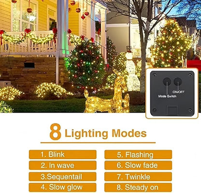 72ft 200LED Solar String Lights Outdoor with 8 Modes & Waterproof - Warm White Solar Fairy Lights for Garden, Patio, Yard, Wedding, Party Decor
