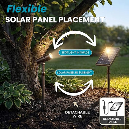 Energizer Solar-Powered Garden Lights - 2 Pack Oil Rubbed Bronze LED Spotlight with Smart Focus & 100 Lumen Output, Waterproof & Easy to Install Solar Landscaping Lights for Lawn & Patio Decorations