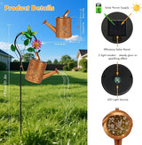 Hummingbird Outdoor Hanging Solar Lantern Waterproof Metal Openwork Hummingbird Watering Can Landscape Lights with | Lumora