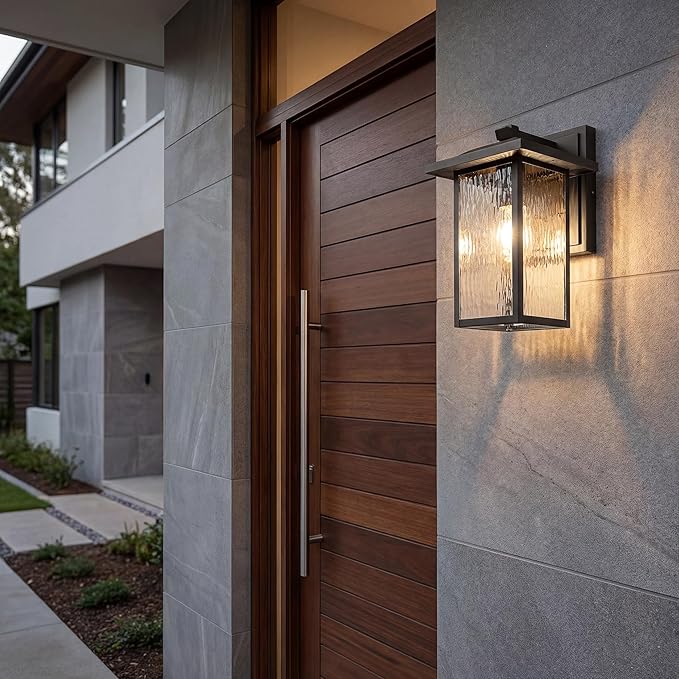 Kichler Capanna 13.25" Outdoor Wall Light in Olde Bronze®, 1-Light Exterior Wall Sconce Porch Light with Clear Water Glass, (13.25" H x 8.5" W), 49925OZ