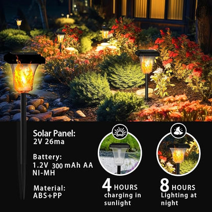 Swingers Solar Lights Outdoor,LED Solar Torch Lights with Flickering Flame,Waterproof Outdoor Garden Light for Christmas, Garden, Landscape, Path, Yard, Patio (8)