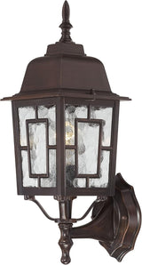 Nuvo Lighting 60/4925 Banyon One Light Wall Lantern/Arm Up 100 Watt A19 Max. Clear Water Glass Rustic Bronze | Lumora
