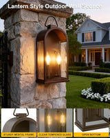 Outdoor Wall Light Fixtures, 2-Light Porch Lights Outdoor, Matte Bronze Exterior Waterproof Wall Sconce with Glass | Lumora