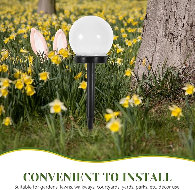 6pcs Solar Lawn Lights Warm Light Waterproof Ground Plug Outdoor Garden Path Courtyard Lighting Fixture