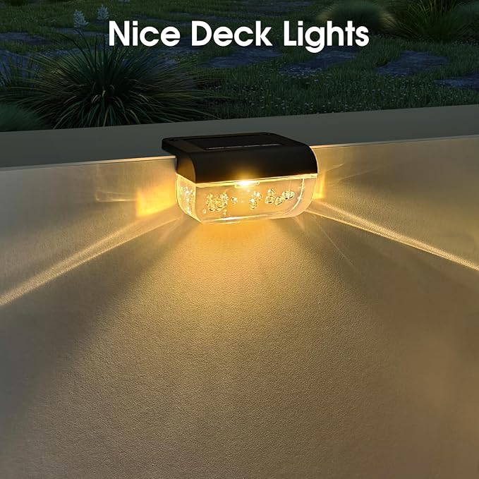 Solar Deck Lights 8 Pack, Solar Lights Outdoor Waterproof for Outside, Stairs, Step, Fence, Yard, Garden, Patio | Lumora