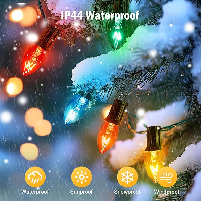 Minetom C7 Christmas Replacement Light Bulbs 50 Pack, C7 Bulbs Clear Incandescent Bulb for Christmas String Light | Lumora