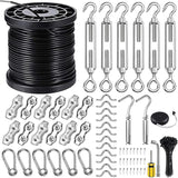 BLIKA String Light Hanging Kits, 300FT Coated Stainless Steel 304 Wire Rope, Outdoor Light Guide Wire, Globe String | Lumora