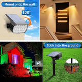 Solar Color Changing Spot Lights Outdoor Waterproof Colored RGB Solar Powered Landscape Lights for Yard 7 Lighting | Lumora