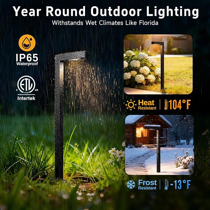 Gardenreet Brass Landscape Path Lights, LED 12V Low Voltage Pathway Lights Wired, Modern Outdoor Garden Lights | Lumora