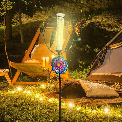 Luxshiny Solar Garden Decorative LED Stake Lamp Outdoor Solar Powered Lawn Path Lights for Yard and Patio