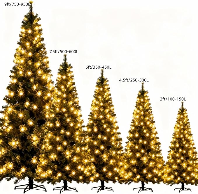 150 LED Warm White Christmas Lights, UL Certified 22# Green Wire 50 Ft, Commercial Grade Decorative Lighting | Lumora