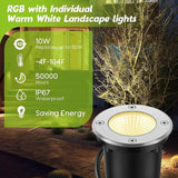 RGBW Warm White Low Voltage Landscape Lights 10W Color Adjustable LED Landscaping Lighting IP67 Waterproof Outdoor | Lumora