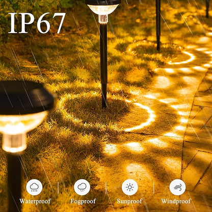 4 Pcs Outdoor Solar Lights, Solar Pathway Lights, Outdoor Solar Garden Lights with 2 Modes, Solar Ground Light, Landscape Path Lights, Solar Lights for Garden Decoration Lawn Patio Yard