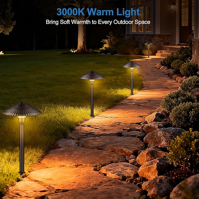 ZZXX All-in-One Low Voltage Landscape Lighting Kit 8-Pathway Lights with 96W Transformer, 5W LED Landscape Lighting Low Voltage 12-24V,IP66 Waterproof Outdoor Lights 2700K for Yard Patio Walkway