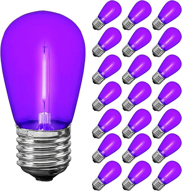 Novelty Lights Outdoor String Light Replacement Bulbs, 5 Pack S14 LED Edison Shatterproof Plastic, E26 Base | Lumora