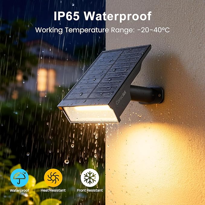 Consciot Solar Lights Outdoor Waterproof, 3 Color Solar Garden Light, Adjustable 170° Spot Lights for Outside Yard Landscape Lighting Pathway Halloween, IP65, Auto On/Off, 4 Pack, WS002UCW