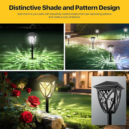 Ensenior Solar Lights Outdoor, 6500K LED Solar Garden Lights for Pathway Yard Patio Walkway Planter Walkway Landscape Lighting, IP65 Waterproof, Energy-Efficient Landscape Lighting, 12-Pack