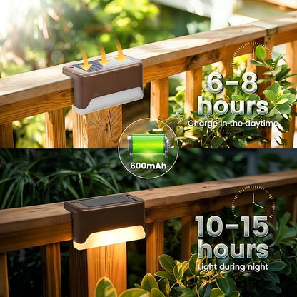 SOLPEX Solar Deck Lights Outdoor, Solar Fence Lights Waterproof LED Step Light for Outside, Garden, Stair, Patio, Yard, Railing, Front Porch, Balcony Decor(16 Pack Warm White)