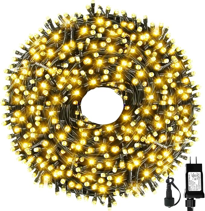 105FT 300LEDs Christmas Lights Outdoor Indoor 8 Modes for Christmas Tree Party Decoration, 100% UL Listed (Warm | Lumora