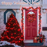 QITONG Red Valentine Solar String Lights, 2 Pack Each 66ft 200 LED Christmas Lights Outdoor Waterproof, 8 Modes | Lumora