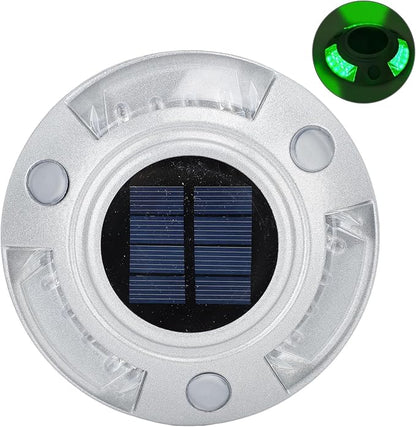 Driveway Dock Light, 800m Visible Distance Silver Solar Dock Light, Pathway Working Time Up to 8-10 Hours (Green Light)