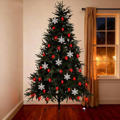 C9 LED Christmas Lights Outdoor,33 Feet 50 LED 8 Lighting Modes Waterproof Connectable Christmas String Lights for Outside Roofline Patio Home Xmas Decorations (Red)