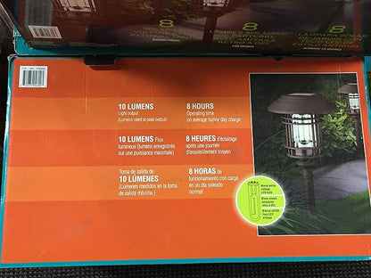 Naturally BIG Solar 8 pc Solar LED Vintage Style Pathway Lights w/ Bronze Finish